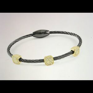 Glamouresq 2-Tone CZ High End Bangle Bracelet